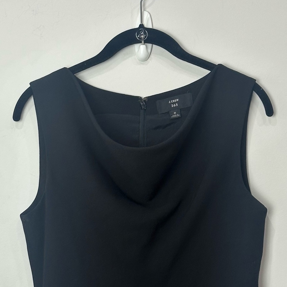 Jcrew Cowl Neck Sheath Dress Black 364 Crepe Wool. Workwear - Picture 5 of 9
